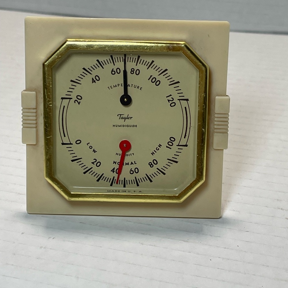 Vintage Art Deco Taylor Humidiguide Desktop Thermometer Humidity Gauge
